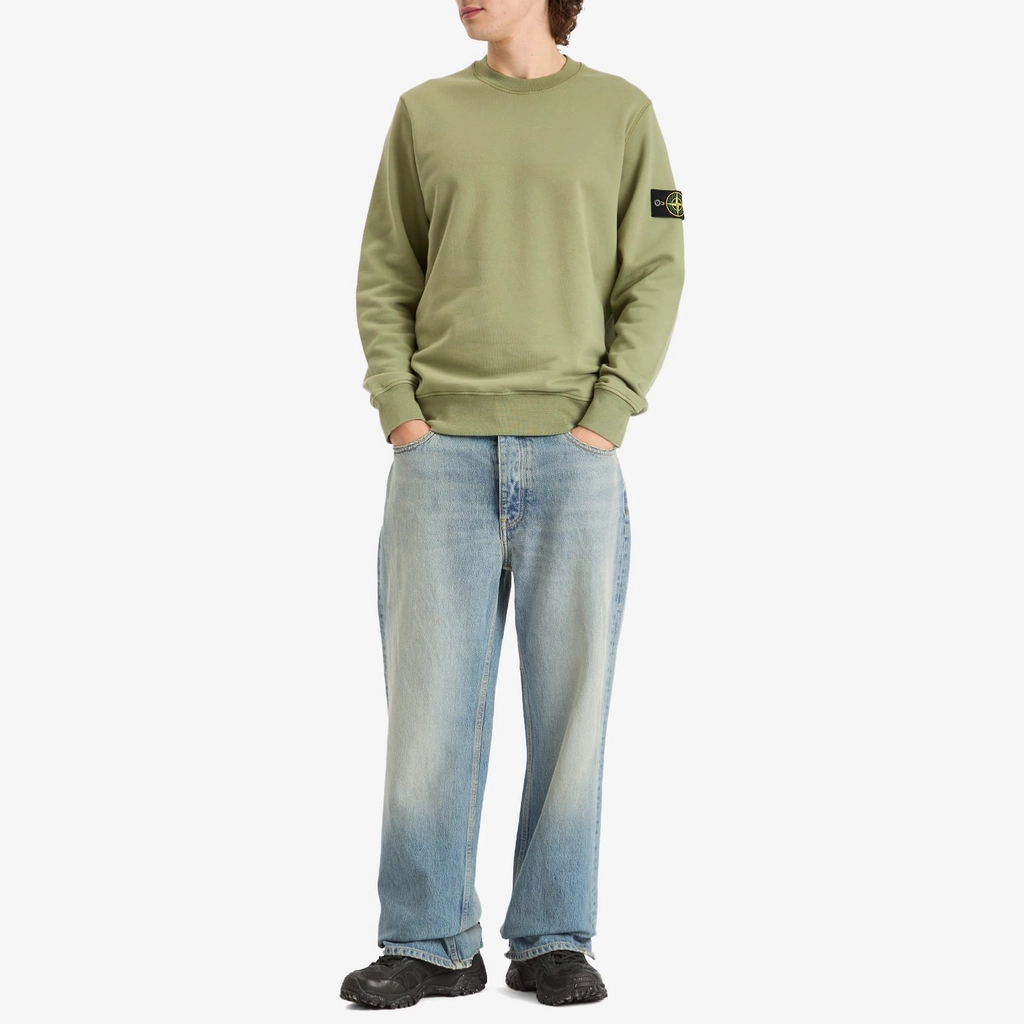 Stone Island Men's Organic Cotton Fleece Sweatshirt Sage
